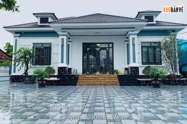 biệt thự 1 tầng,mẫu biệt thự 1 tầng hiện đai,biệt thự 1 tầng mái nhật