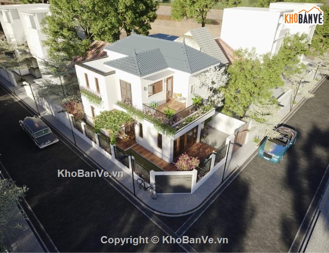 biệt thự mái nhật 2 tầng 3dmax,biệt thự 2 tầng,3dmax biệt thự