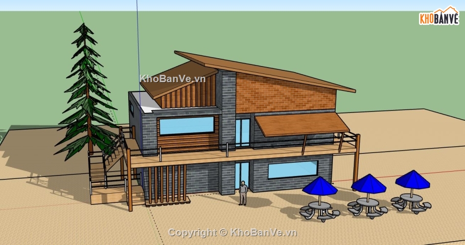 Biệt thự nghỉ dưỡng 2 tầng,Model su biệt thự nghỉ dưỡng,file sketchup biệt thự 2 tầng,biệt thự 2 tầng file su,sketchup biệt thự 2 tầng