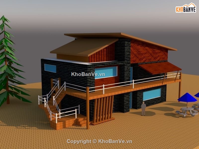 Biệt thự nghỉ dưỡng 2 tầng,Model su biệt thự nghỉ dưỡng,file sketchup biệt thự 2 tầng,biệt thự 2 tầng file su,sketchup biệt thự 2 tầng