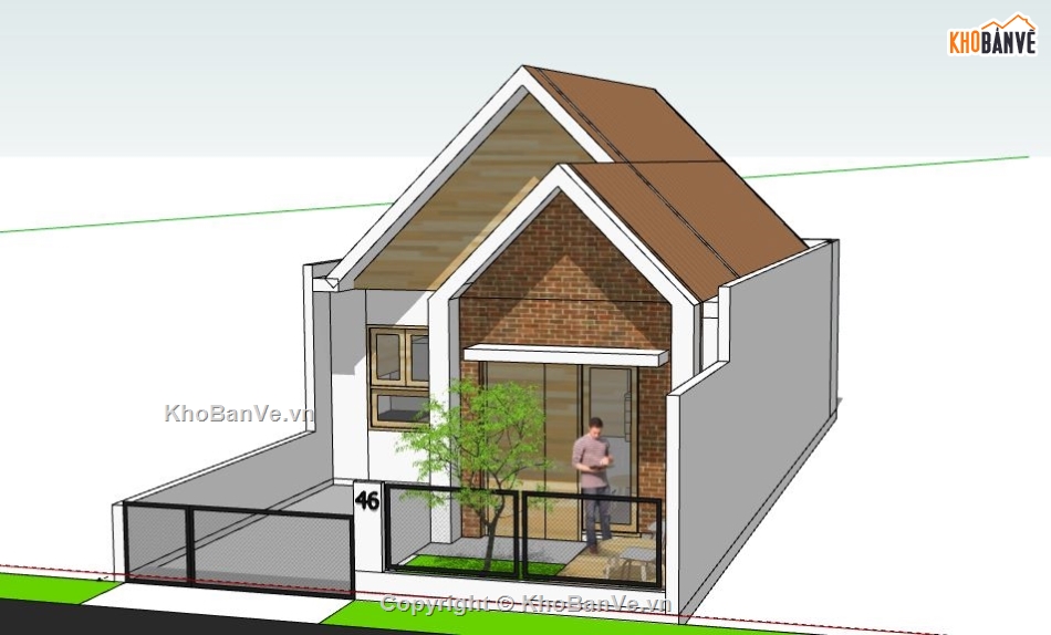 Biệt thự 1 tầng,model su biệt thự 1 tầng,file su biệt thự 1 tầng,biệt thự 1 tầng model su,sketchup biệt thự 1 tầng