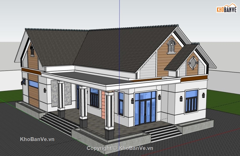 biệt thự 1 tầng,model su biệt thự 1 tầng,sketchup biệt thự 1 tầng,file su biệt thự 1 tầng,biệt thự 1 tầng file su