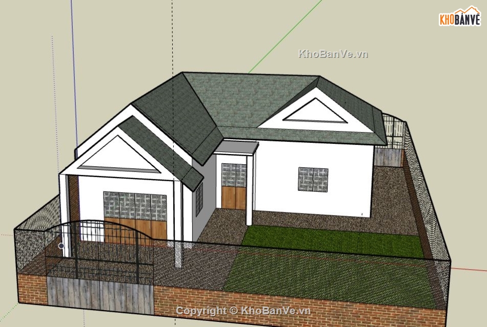 nhà cấp 4 file sketchup,model su nhà cấp 4,sketchup nhà cấp 4,file su nhà cấp 4,nhà cấp 4 file su