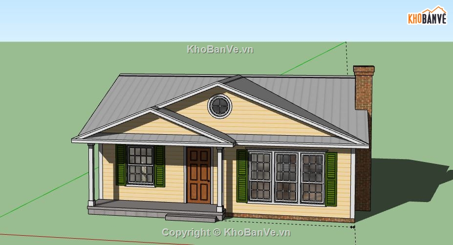 Nhà cấp 4,model su nhà cấp 4,file su nhà cấp 4,nhà cấp 4 model su,sketchup nhà cấp 4