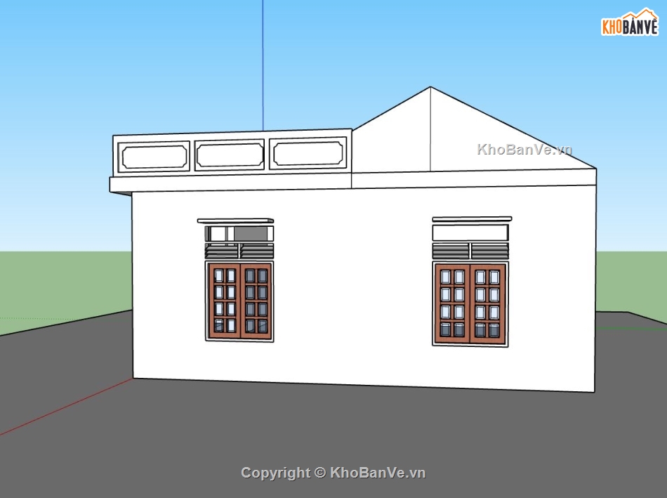 nhà cấp 4,Model su nhà cấp 4,file sketchup nhà cấp 4,mẫu sketchup nhà cấp 4