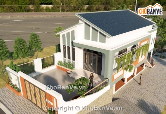 nhà cấp 4 mái lệch,nhà cấp 4,file cad nhà cấp 4,cad nhà cấp 4