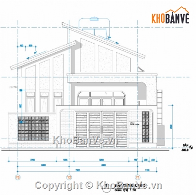 nhà cấp 4 mái lệch,nhà cấp 4,file cad nhà cấp 4,cad nhà cấp 4