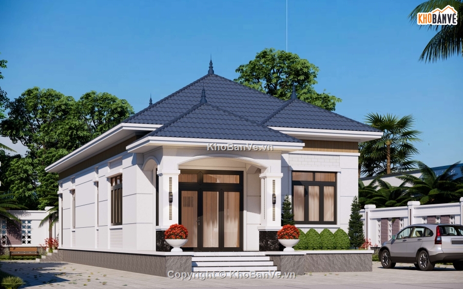 Nhà cấp 4,nhà mái nhật,kiến trúc nhà 1 tầng,bản vẽ nhà mái nhật