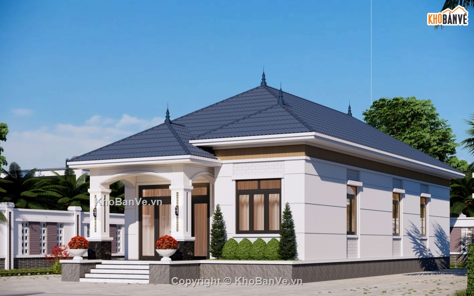Nhà cấp 4,nhà mái nhật,kiến trúc nhà 1 tầng,bản vẽ nhà mái nhật