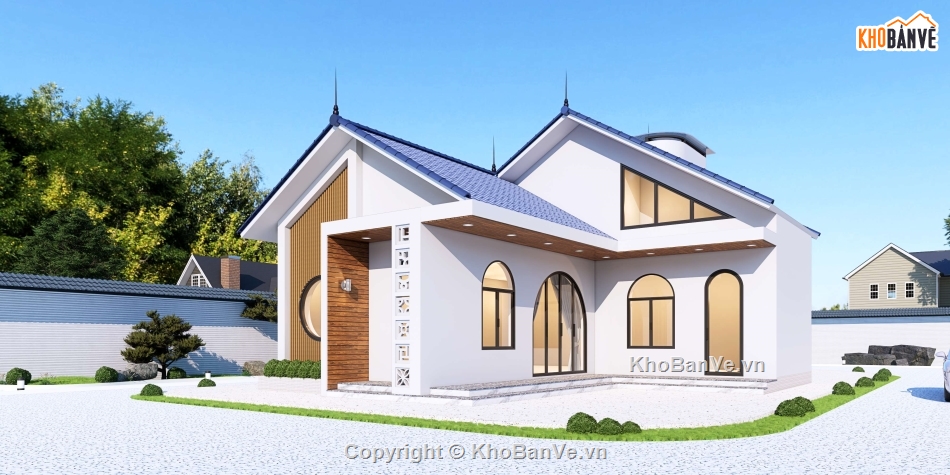 Nhà cấp 4,Nhà mái thái 1 tầng,file cad nhà cấp 4 mái thái,nhà cấp 4 mái thái cad