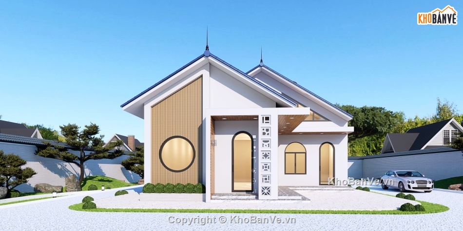 Nhà cấp 4,Nhà mái thái 1 tầng,file cad nhà cấp 4 mái thái,nhà cấp 4 mái thái cad