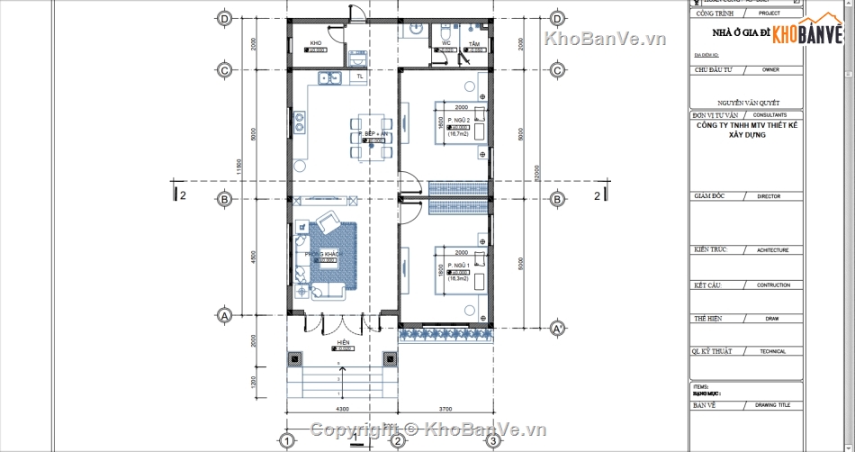 Nhà cấp 4,nhà 1 tầng,bản vẽ nhà 1 tầng,kiến trúc nhà đẹp