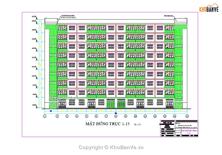 chung cư 9 tầng,cad chung cư 9 tầng,file cad chung cư 9 tầng
