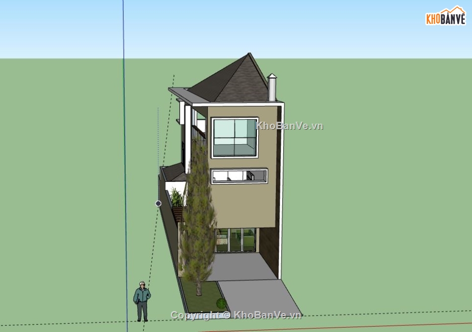 Nhà phố 2 tầng,model su nhà phố 2 tầng,sketchup nhà phố 2 tầng,nhà phố 2 tầng file su,file su nhà phố 2 tầng