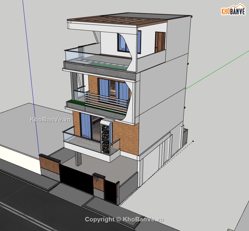 Nhà phố 3 tầng,model su nhà phố 3 tầng,mẫu nhà phố 3 tầng sketchup,file su nhà phố 3 tầng,nhà phố 3 tầng sketchup