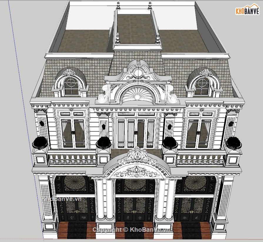 Model nhà hàng tân cổ điển,thiết kế nhà hàng sketchup,dựng 3d bao cảnh nhà hàng,nhà hàng tân cổ điển đẹp