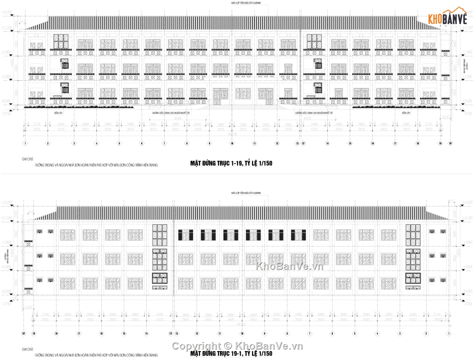 File autocad,nhà lớp học 3 tầng,nhà học 3 tầng trường thcs,nhà học 3 tầng,Nhà lớp học,File thiết kế