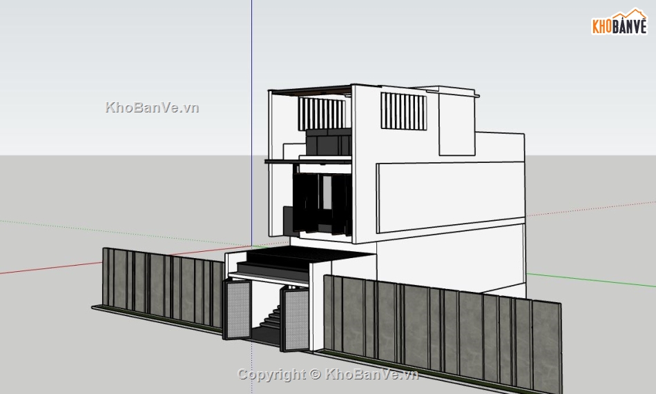 nhà phố 3 tầng 4.5x18m,model su nhà phố 3 tầng,file sketchup nhà phố 3 tầng,nhà phố 3 tầng file sketchup