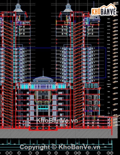 Cao ốc văn phòng,file cad nhà cao tầng,cao ốc