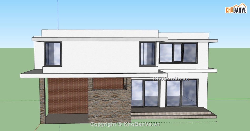 Nhà phố 2 tầng,model su nhà phố 2 tầng,file su nhà phố 2 tầng,nhà phố 2 tầng file su,sketchup nhà phố 2 tầng