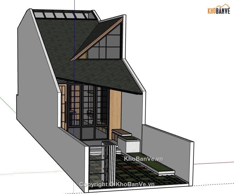 Nhà phố 2 tầng,Model su nhà phố 2 tầng,nhà phố 2 tầng sketchup,sketchup nhà phố 2 tầng,nhà phố 2 tầng model su