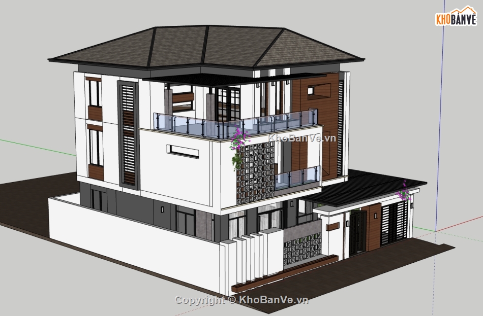 su nhà phố,model su nhà phố,file sketchup nhà phố