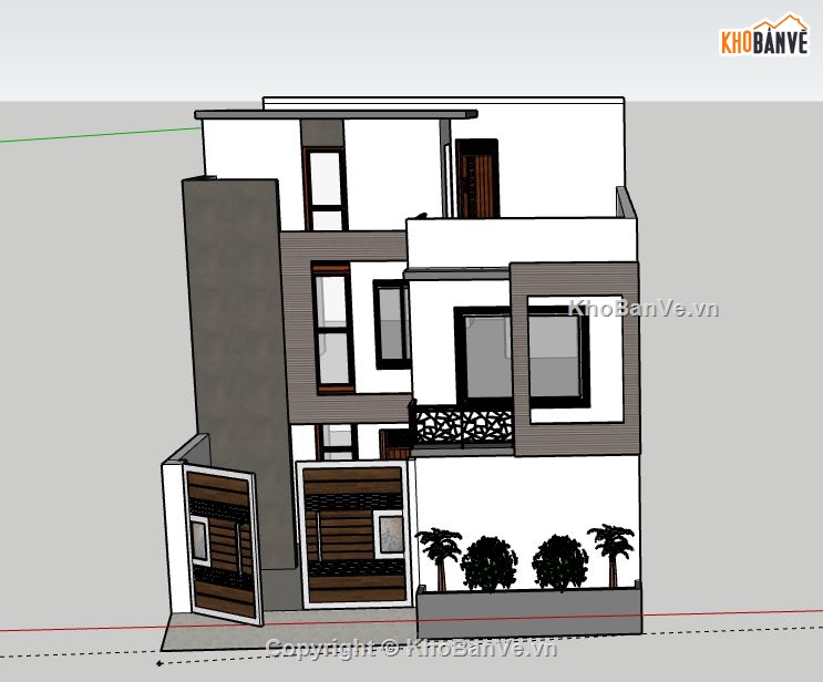 Nhà phố 3 tầng,model su nhà phố 3 tầng,file su nhà phố 3 tầng,sketchup nhà phố 3 tầng,nhà phố 3 tầng model su