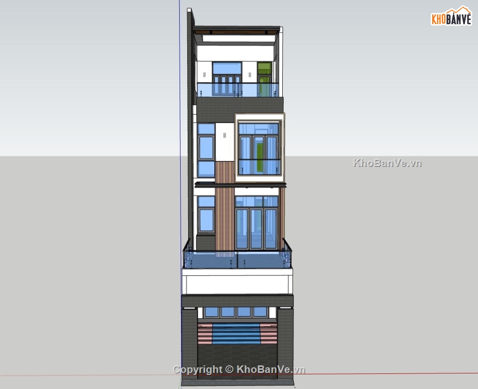 Nhà phố 4 tầng,Nhà 4 tầng đẹp,model su nhà phố 4 tầng,file sketchup nhà phố 4 tầng,nhà phố 4 tầng file su