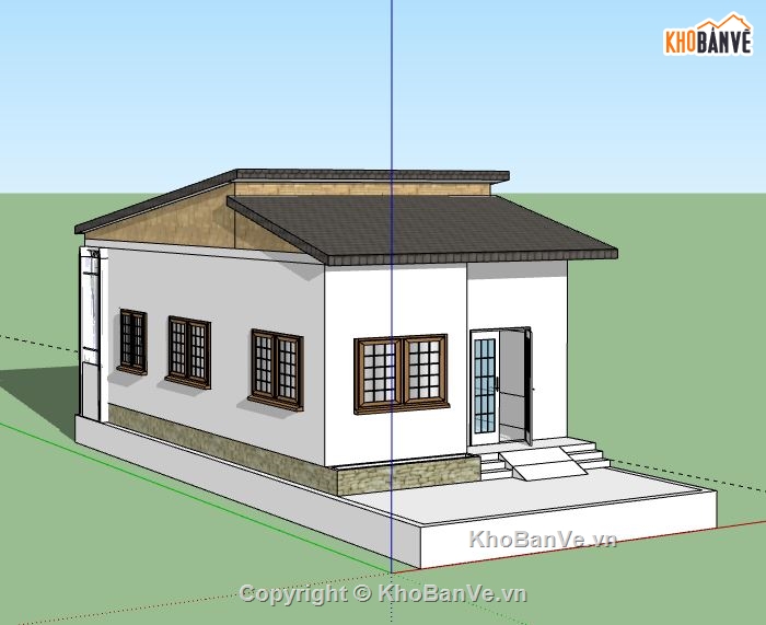 Nhà phố 1 tầng,model su nhà phố 1 tầng,file su nhà phố 1 tầng