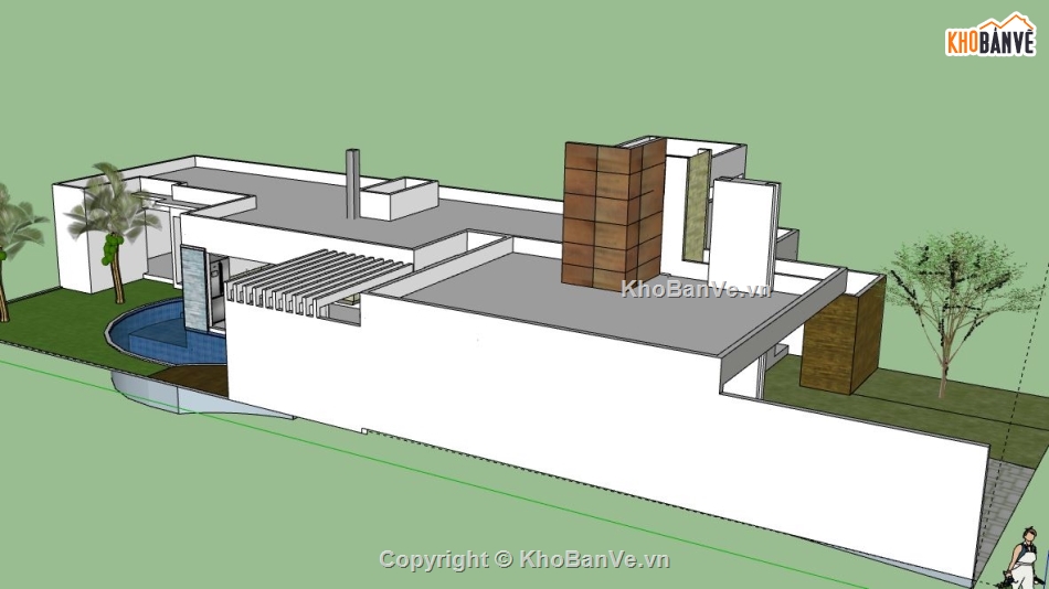 Nhà phố 1 tầng,model su nhà phố 1 tầng,sketchup nhà phố 1 tầng,nhà phố 1 tầng file su