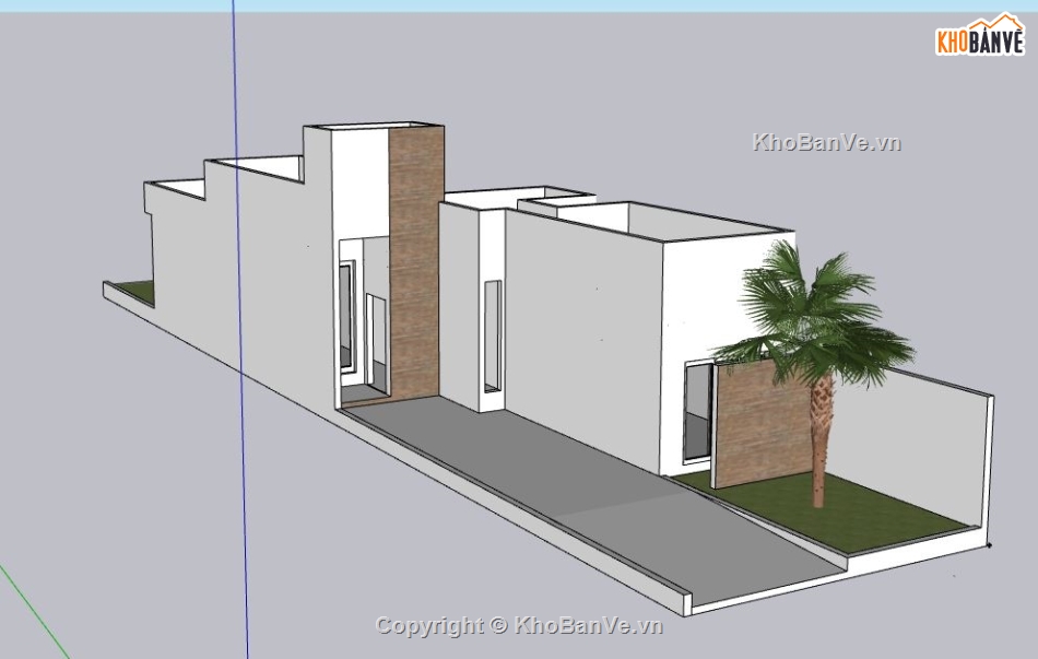 Nhà phố 1 tầng,model su nhà phố 1 tầng,sketchup nhà phố 1 tầng,nhà phố 1 tầng model su