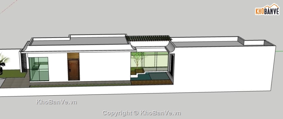 Nhà phố 1 tầng,model su nhà phố 1 tầng,nhà phố 1 tầng file su,sketchup nhà phố 1 tầng,nhà phố 1 tầng sketchup