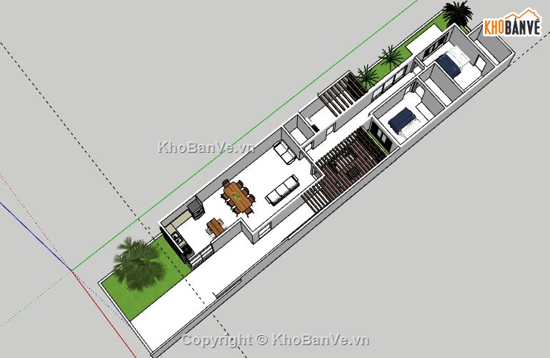 Nhà phố 1 tầng,model su nhà phố 1 tầng,nhà phố 1 tầng file su,sketchup nhà phố 1 tầng,nhà phố 1 tầng sketchup