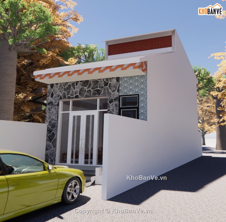 nhà phố đẹp,nhà kích thước 5 x 15m,nhà đẹp 1 tầng,nhà phố 1 tầng đẹp,nhà gác lửng 1.5 tầng,mẫu nhà gác lửng đẹp