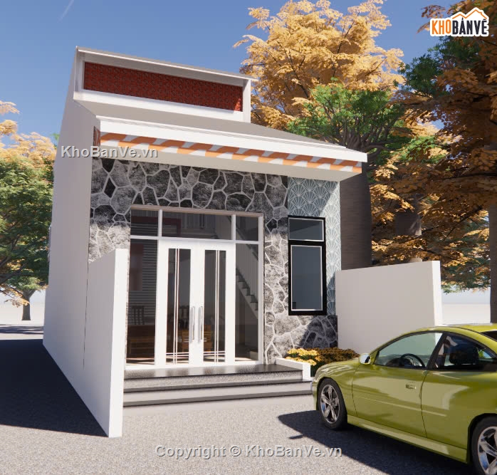 nhà phố đẹp,nhà kích thước 5 x 15m,nhà đẹp 1 tầng,nhà phố 1 tầng đẹp,nhà gác lửng 1.5 tầng,mẫu nhà gác lửng đẹp