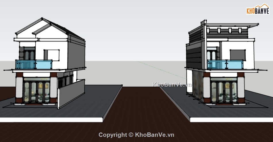 nhà phố 2 tầng,su nhà phố 2 tầng,sketchup nhà phố 2 tầng,su nhà phố