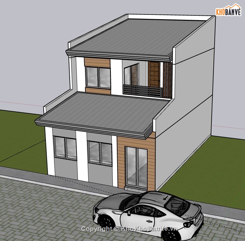 Nhà phố 2 tầng,model su nhà phố 2 tầng,file su nhà phố 2 tầng,sketchup nhà phố 2 tầng,nhà phố 2 tầng file sketchup