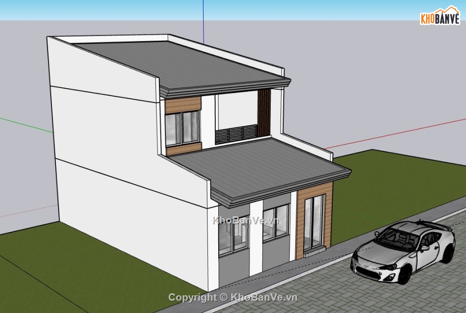 Nhà phố 2 tầng,model su nhà phố 2 tầng,file su nhà phố 2 tầng,sketchup nhà phố 2 tầng,nhà phố 2 tầng file sketchup