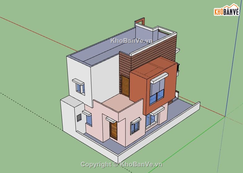 Nhà phố 2 tầng,Nhà 2 tầng,model su nhà phố 2 tầng