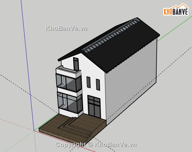 Nhà phố 2 tầng,model su nhà phố 2 tầng,sketchup nhà phố 2 tầng