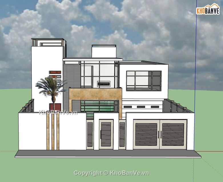 Nhà phố 2 tầng,model nhà phố 2 tầng,sketchup nhà phố 2 tầng