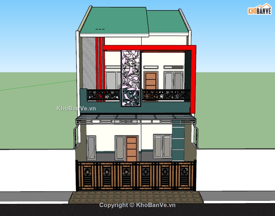 nhà phố,model nhà phố,nhà phố 2 tầng