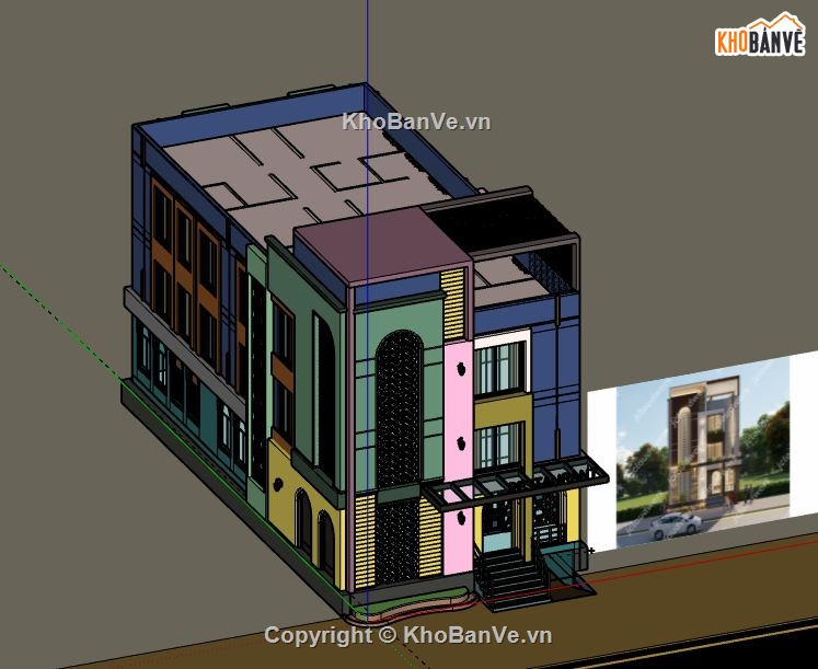 Nhà phố 3 tầng,file su nhà phố 3 tầng,file sketchup nhà phố 3 tầng