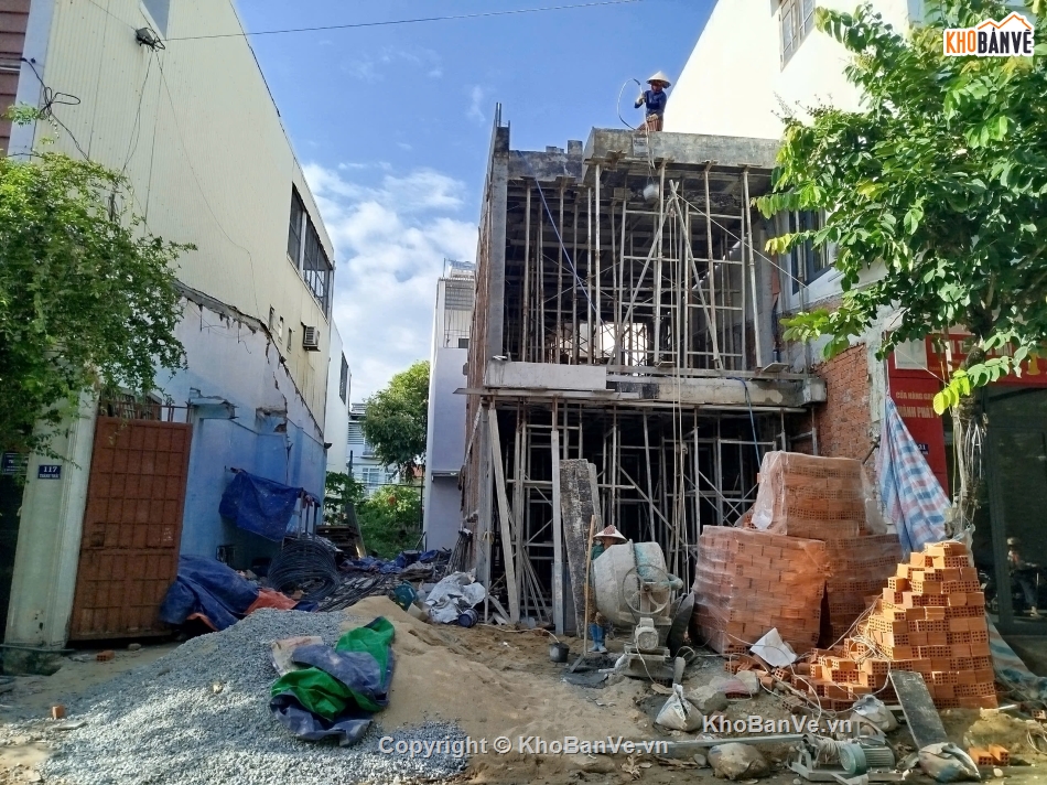 kiến trúc Nhà phố 3 tầng,đầy đủ,kết cấu
