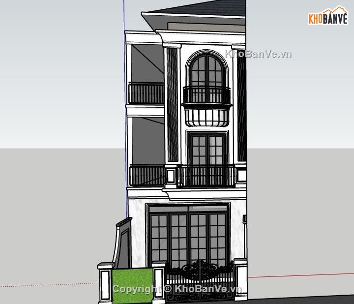 su nhà phố,sketchup biệt thự,model su biệt thự