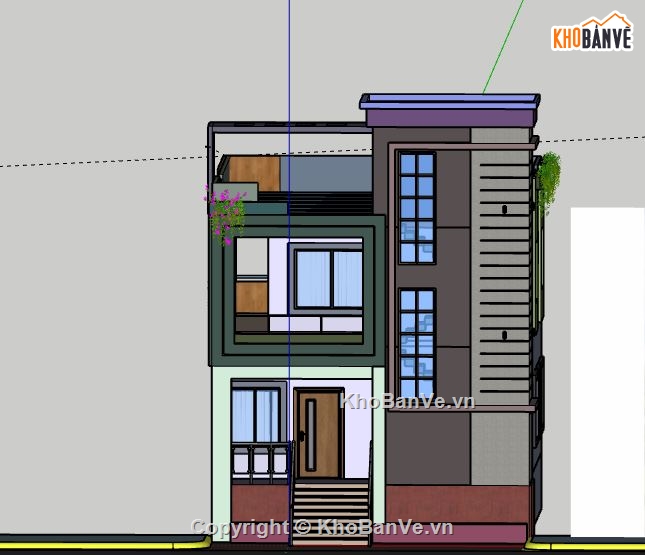 Nhà phố 3 tầng,model su nhà phố 3 tầng,file su nhà phố 3 tầng