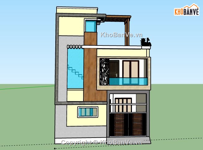Nhà phố 3 tầng,model su nhà phố 3 tầng,nhà phố 3 tầng file su,sketchup nhà phố 3 tầng,nhà phố 3 tầng model su