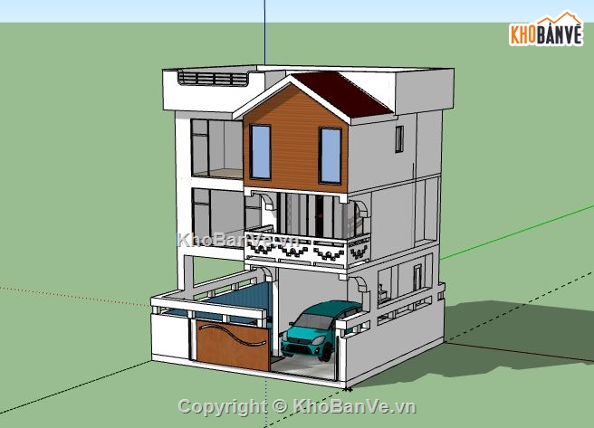 Nhà phố 3 tầng,model su nhà phố 3 tầng,sketchup nhà phố 3 tầng,nhà phố 3 tầng model su