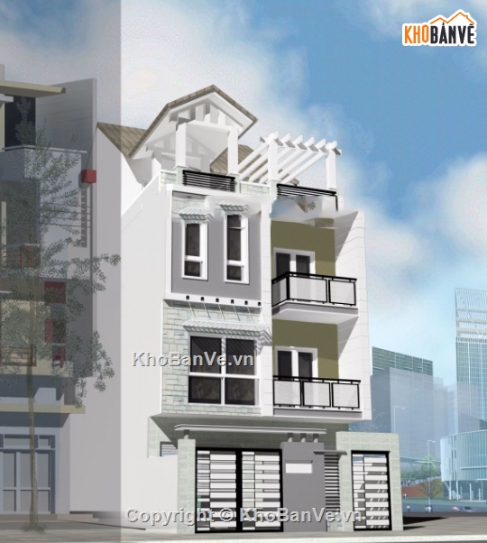 Nhà phố,cad nhà 3 tầng,nhà phố 3 tầng