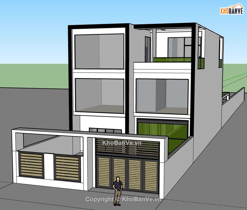 Nhà phố 3 tầng,sketchup Nhà phố 3 tầng,file su nhà phố 3 tầng,nhà phố 3 tầng 1 tầng,nhà phố 3 tầng model su